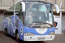 Хоккейный клуб Динамо приобрел трехосный Scania Irizar